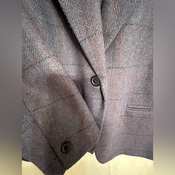 eska internationale women’s gray 100% wool check Lined blazer jacket size 14 - Picture 10 of 13